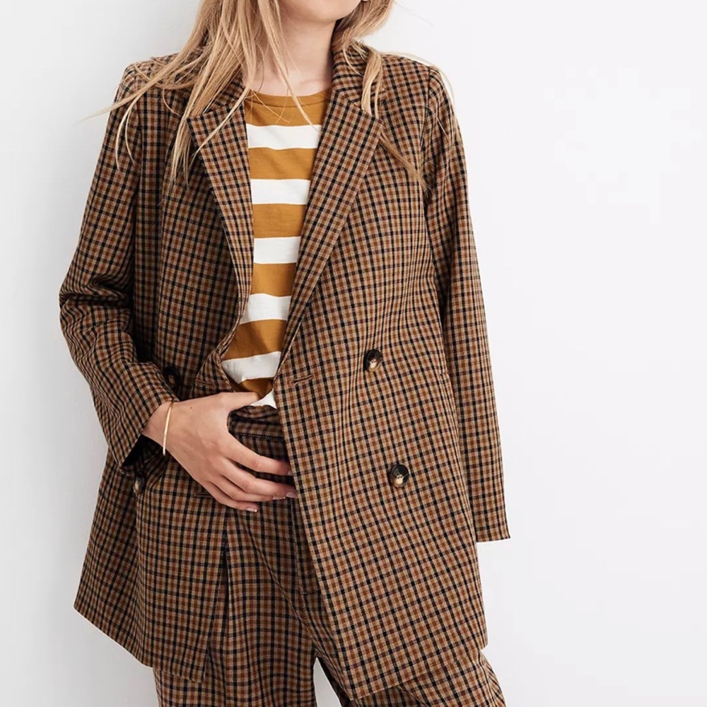Caldwell Double-Breasted Blazer in Desert Check